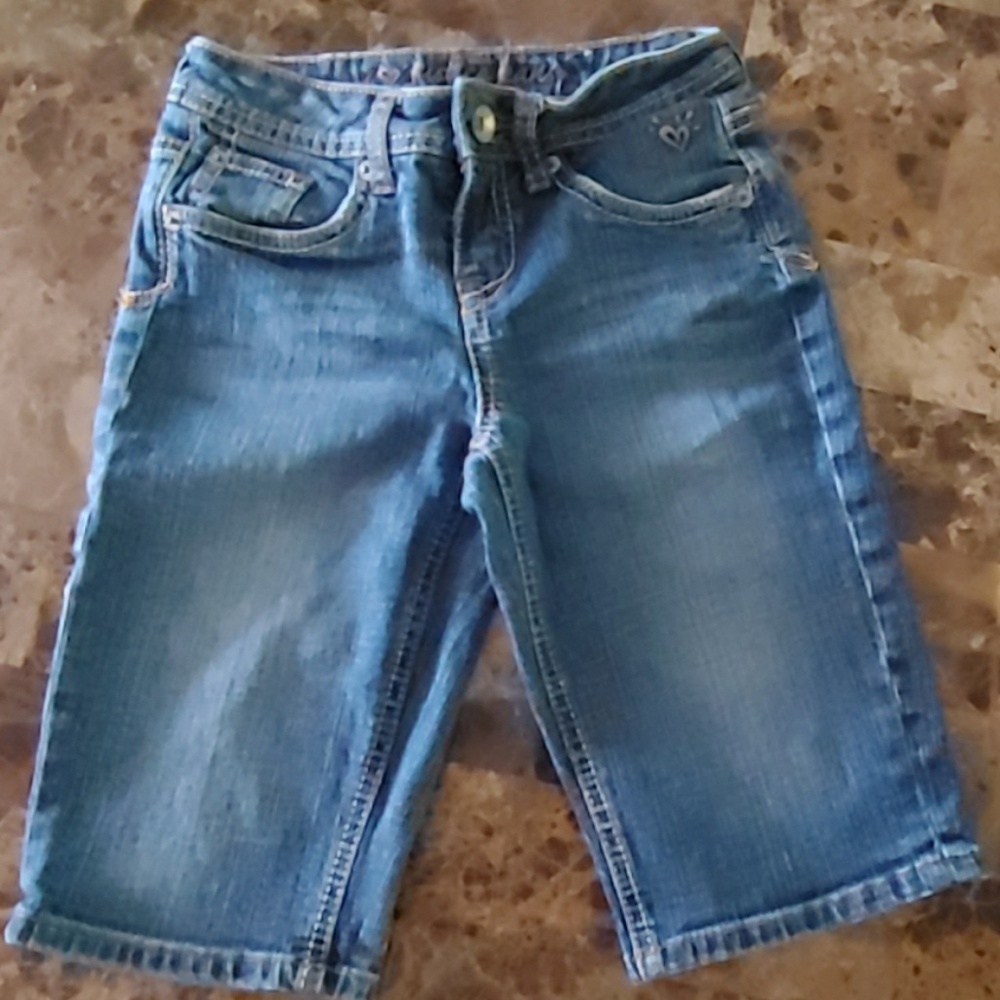 Girls long bermuda style jean shorts